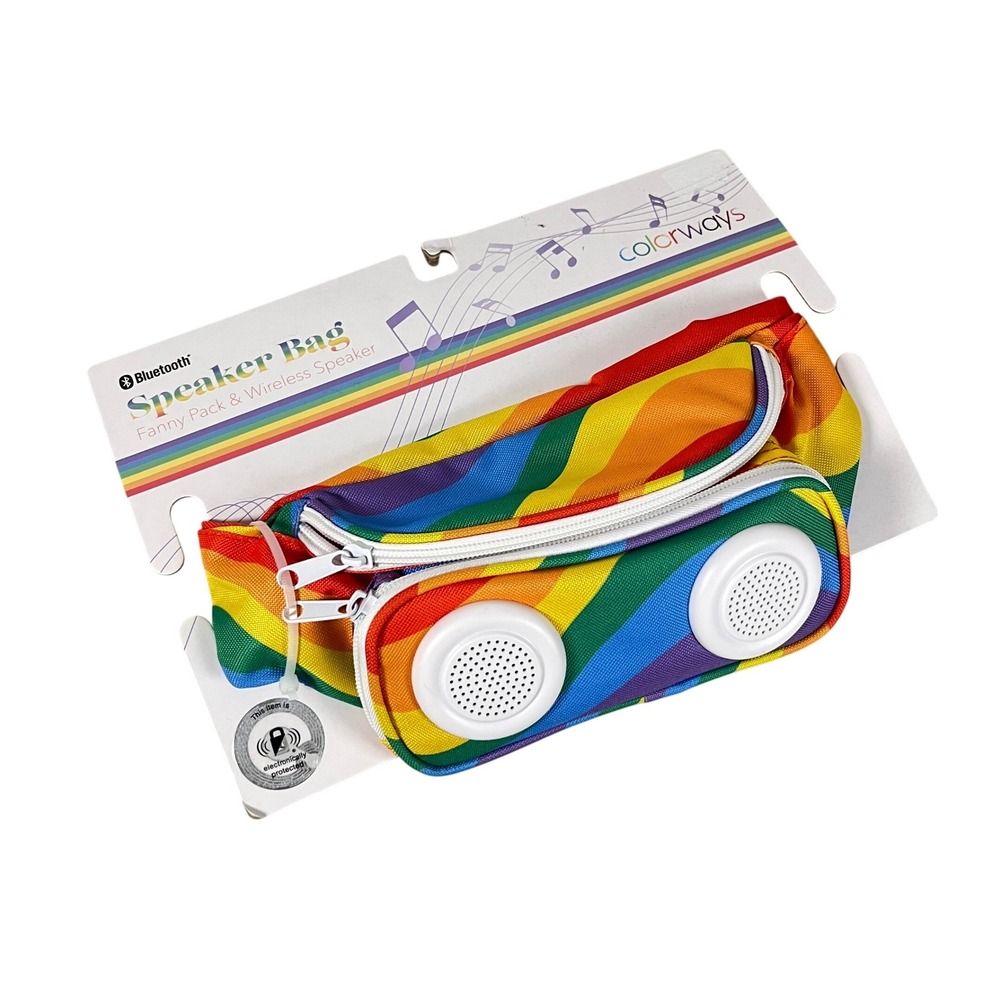 New NWT Colorways Bluetooth Speaker Fanny Pack Wireless Bag Rainbow‎